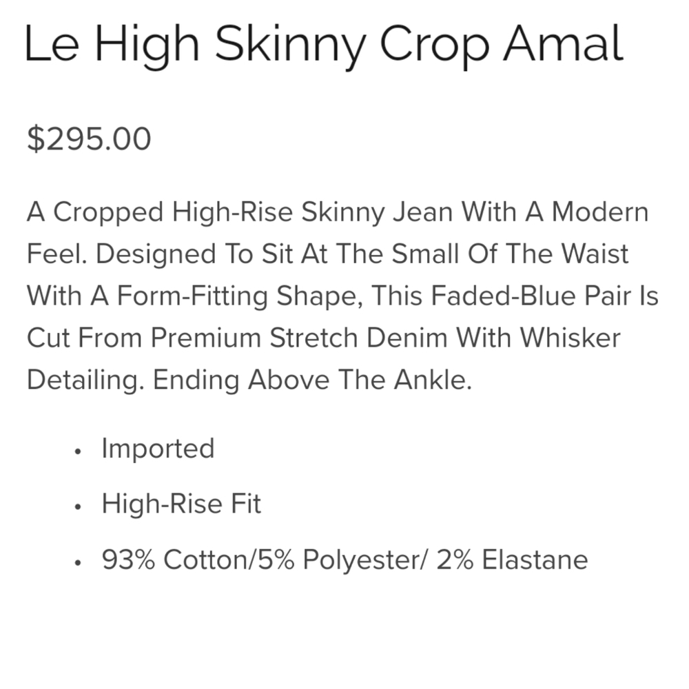 FRAME denim Le High Rise Skinny Crop Jeans 31 Amal NEW imperfect - Picture 11 of 11